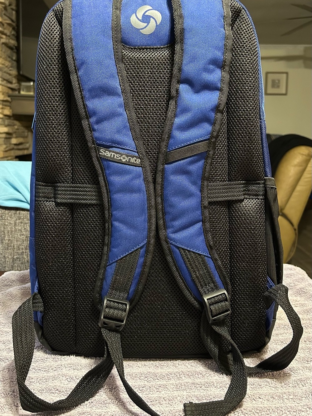 Samsonite Detour Men's Royal Blue Travel Backpack with Black Accents - Picture 3 of 10